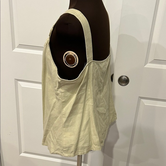 J. Jill Cream Lace Sequin Linen Beachy Lagenlook Trim Camisole Top Size XL - Picture 5 of 9